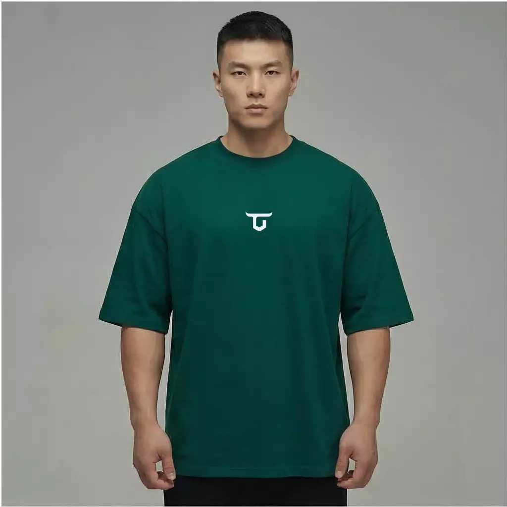 THIRDDAY Kaos Oversize Gym Kalcer Cotton Hybrid 240gsm "lift metal" bottle green MTZ57