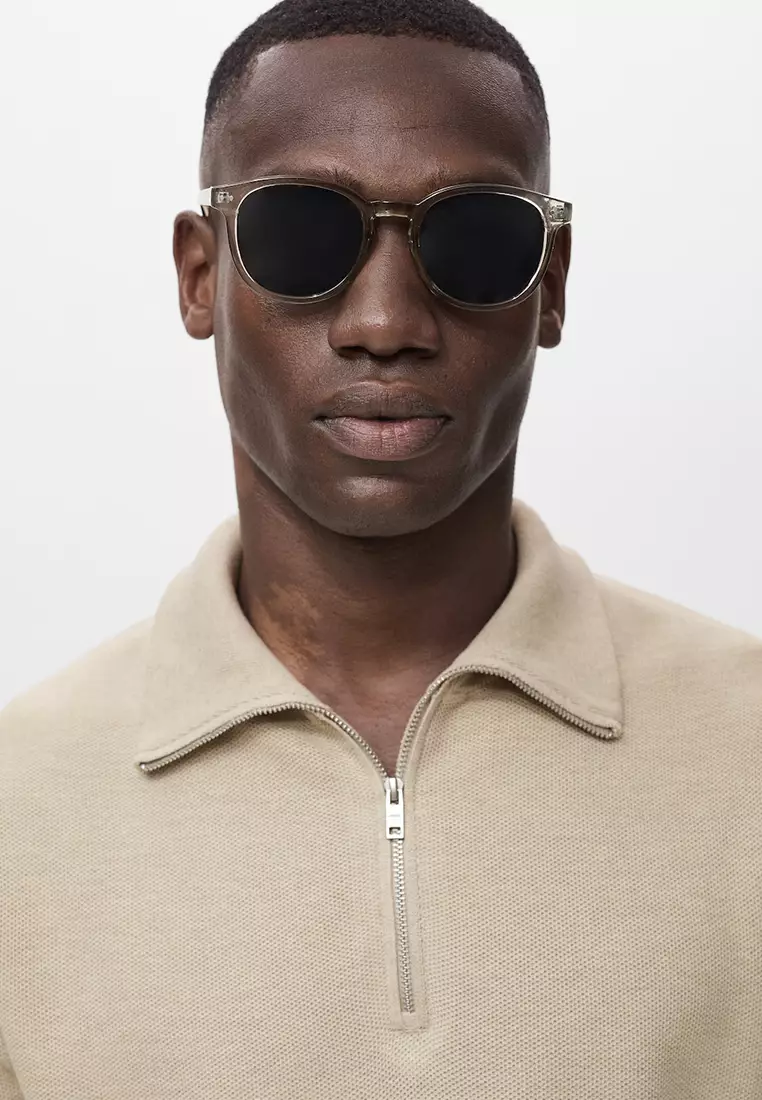 Microstructure Sweater With Zipper Collar