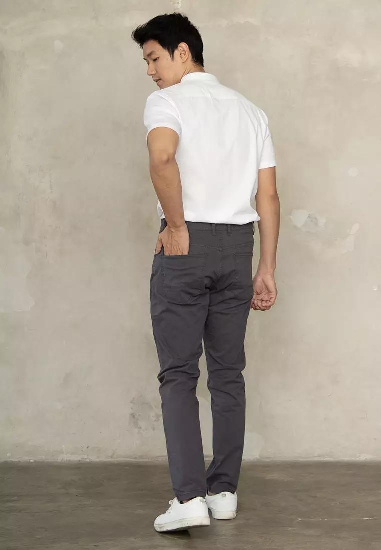 Celana Chinos SLIM FIT Cotton Stretch Charcoal OXCON