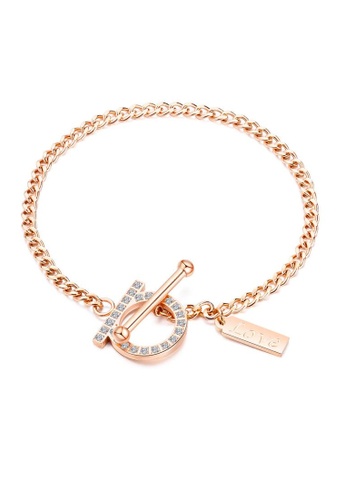 Air Jewellery gold Luxurious Shape D Bracelet In Rose Gold FFDBDACFD8BFC7GS_1