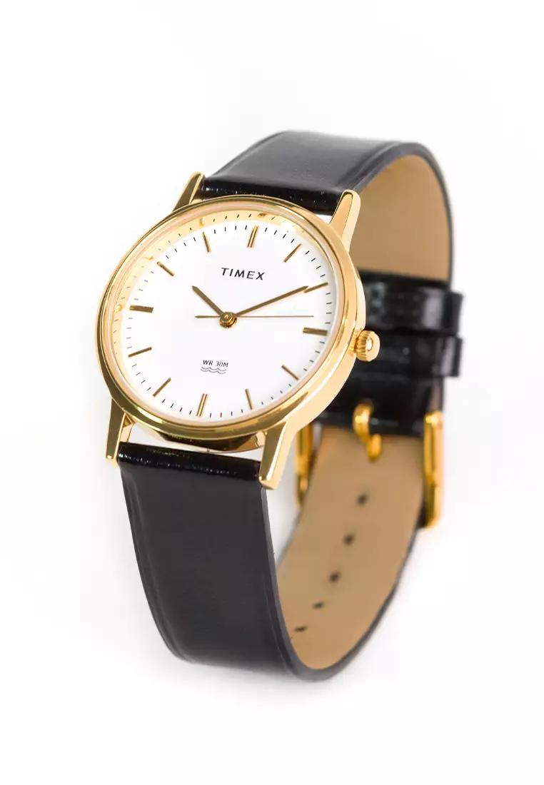 Timex AB Series Black Leather Mens Watch TW00A300E CLASSICS