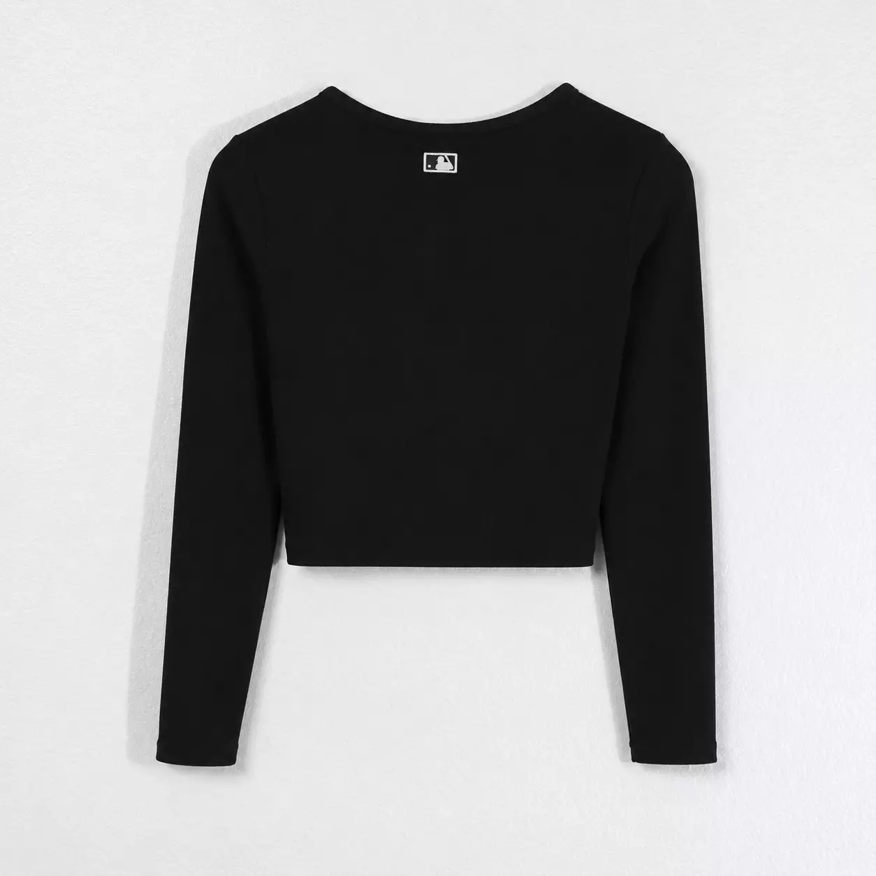 Kaos MLB NY EMBROIDERY WHITE BLACK LONG CROP TOP 100% ORIGINAL