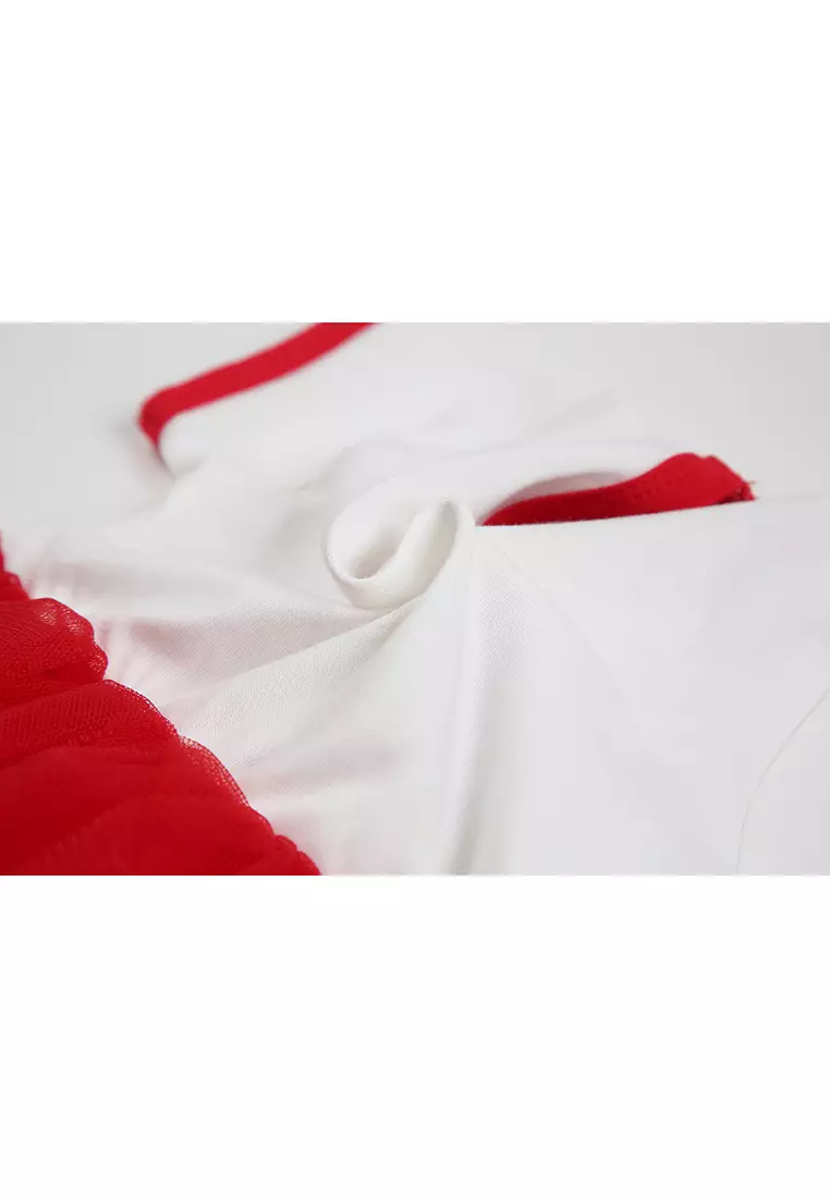 寶寶女童聖誕節聖誕老人紗裙連衣裙演出服化妝舞會服裝