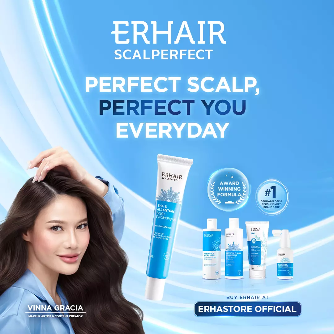 [GEL ANTI KETOMBE] ERHAIR Scalperfect Exfoliating Gel 65gr - Gel Eksfoliasi kulit kepala Anti Ketombe dan Seboroik | 2% Salicylic Acid