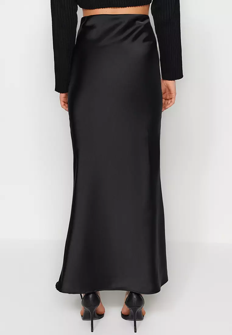 Buy Trendyol Fish Cut Satin Maxi Skirt Online | ZALORA Malaysia