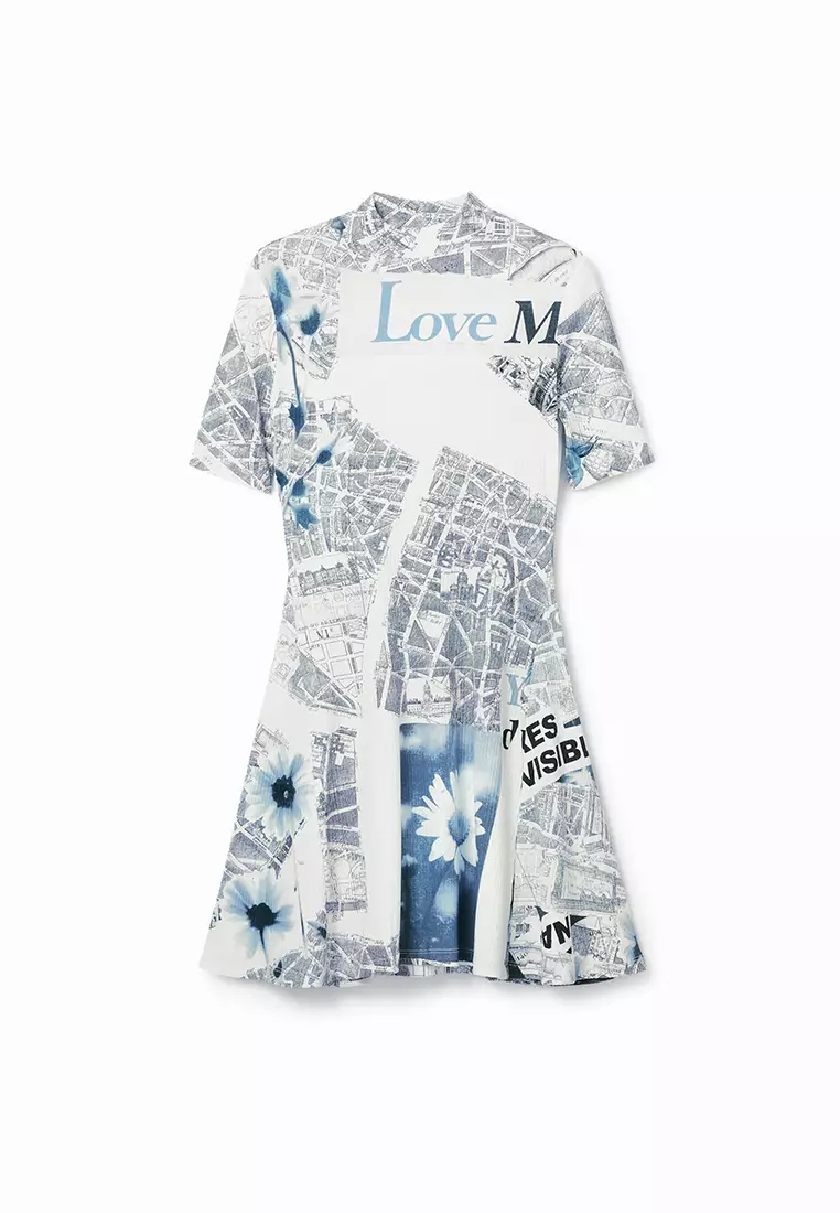 Desigual Woman Short map skater dress.