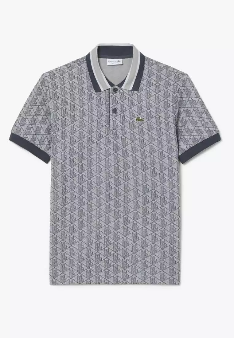 Classic Fit Monogram Jacquard Polo Shirt