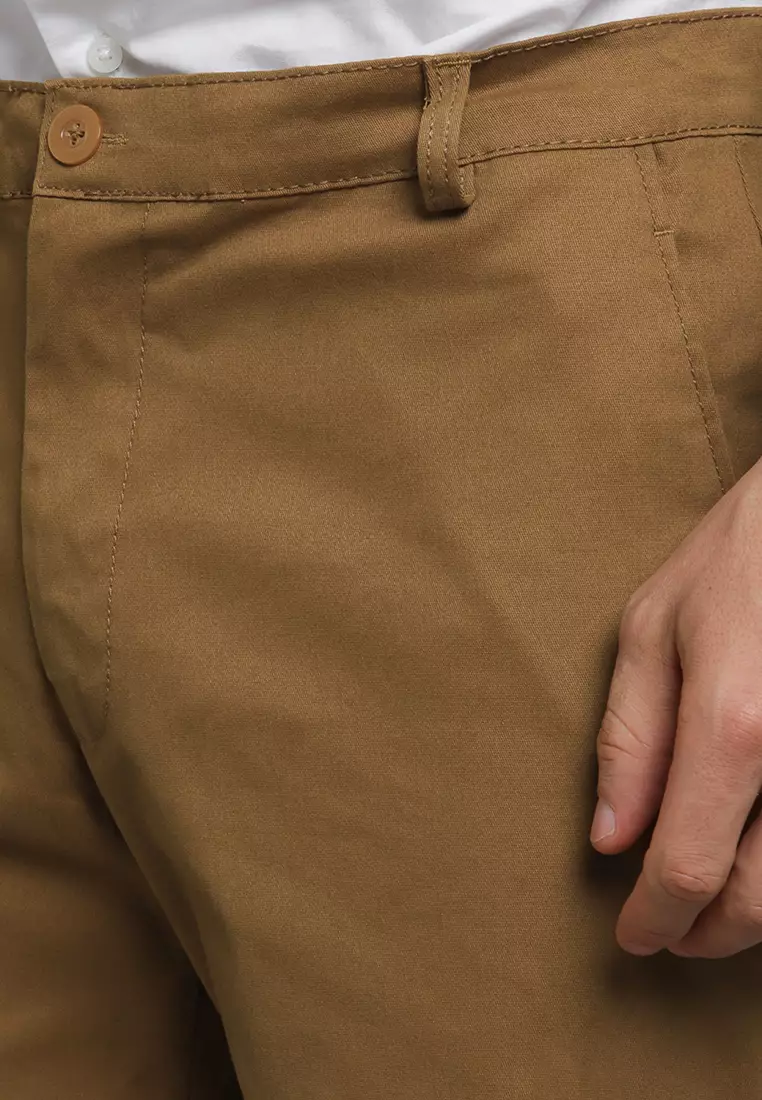 Slim Fit Short Chino Dark Brown