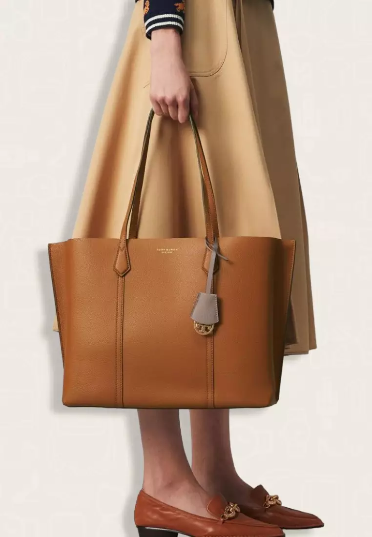 Tory Burch Perry Triple-Compartment Tote Bag Light Umber