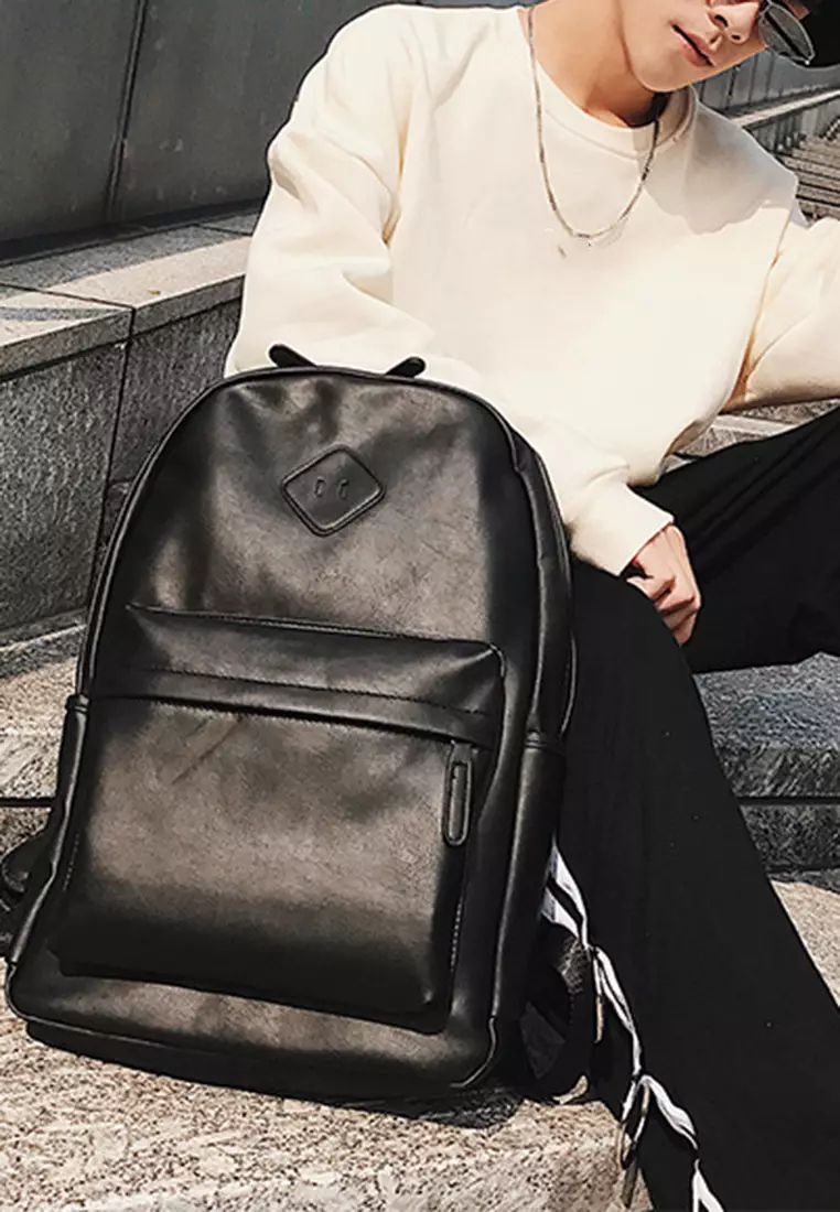 Minimalist black deals leather backpack