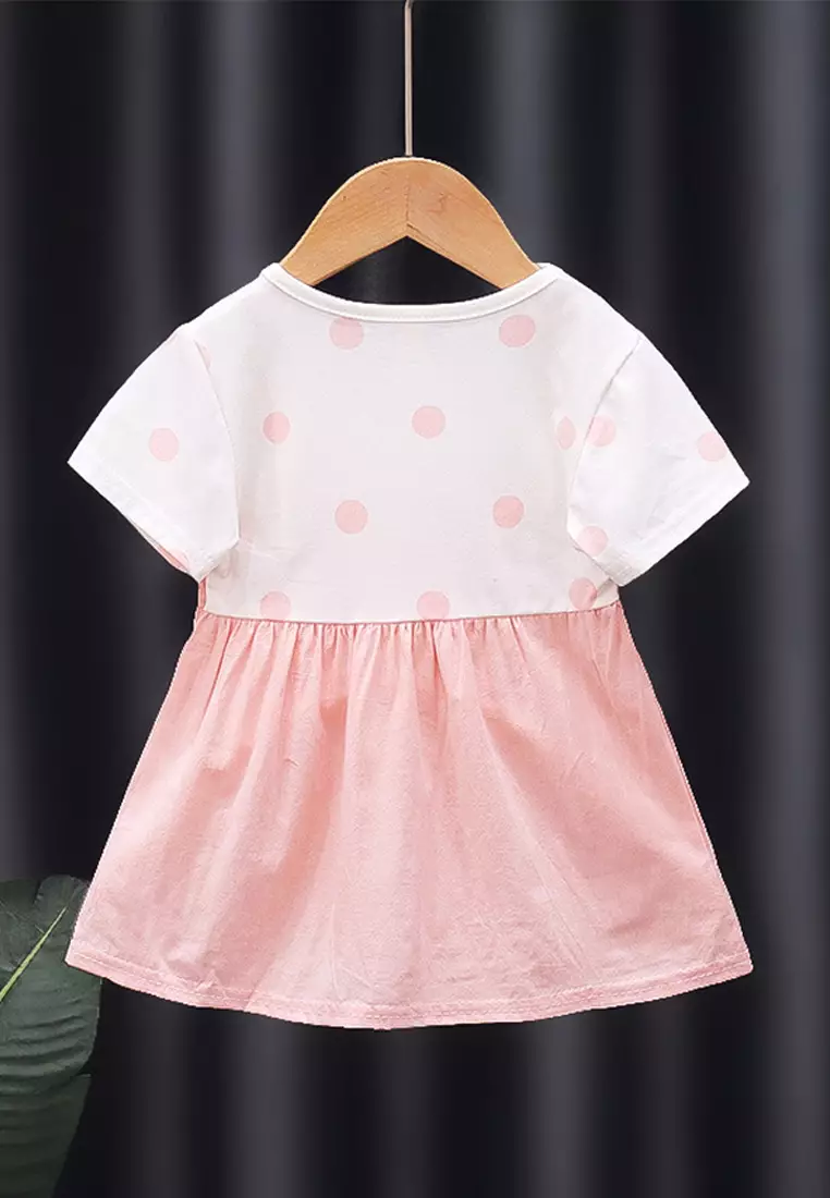 Dress Bayi Anak Perempuan Lengan Pendek Polka Rabbit Korean Style Import 4340 Venrz Ungu