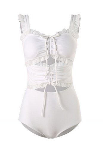 Halo white White Slim Fit Swimsuits 5BD73US157111BGS_1
