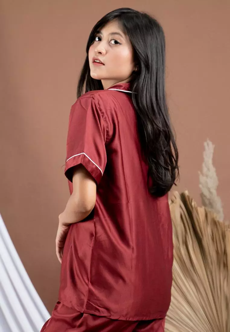 Piyama Satin Sleepwear One Set Pyjamas