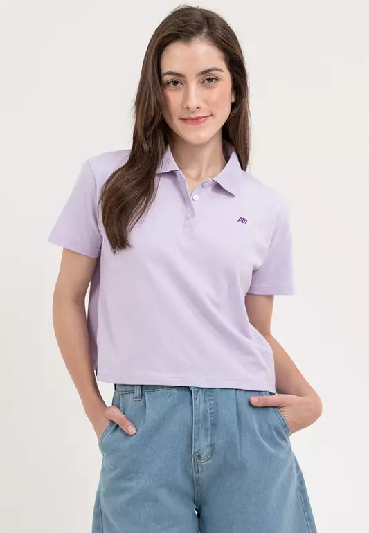 Ladies Aeropostale Lilac A87 Boxy Polo Shirt