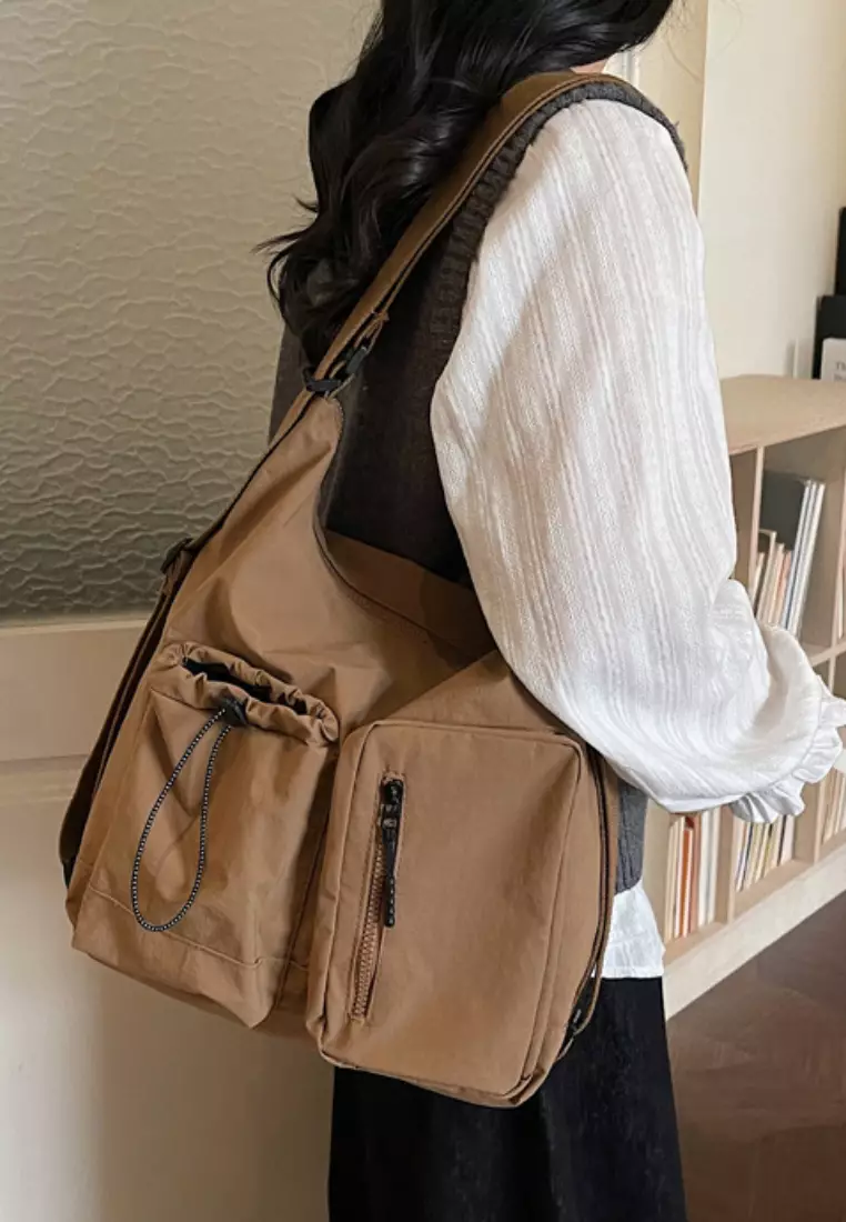 Waterproof Multi-Pocket Tote Crossbody Bag CA26042870BW