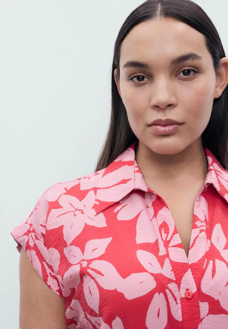 Floral-Print Shirt-Style Dress