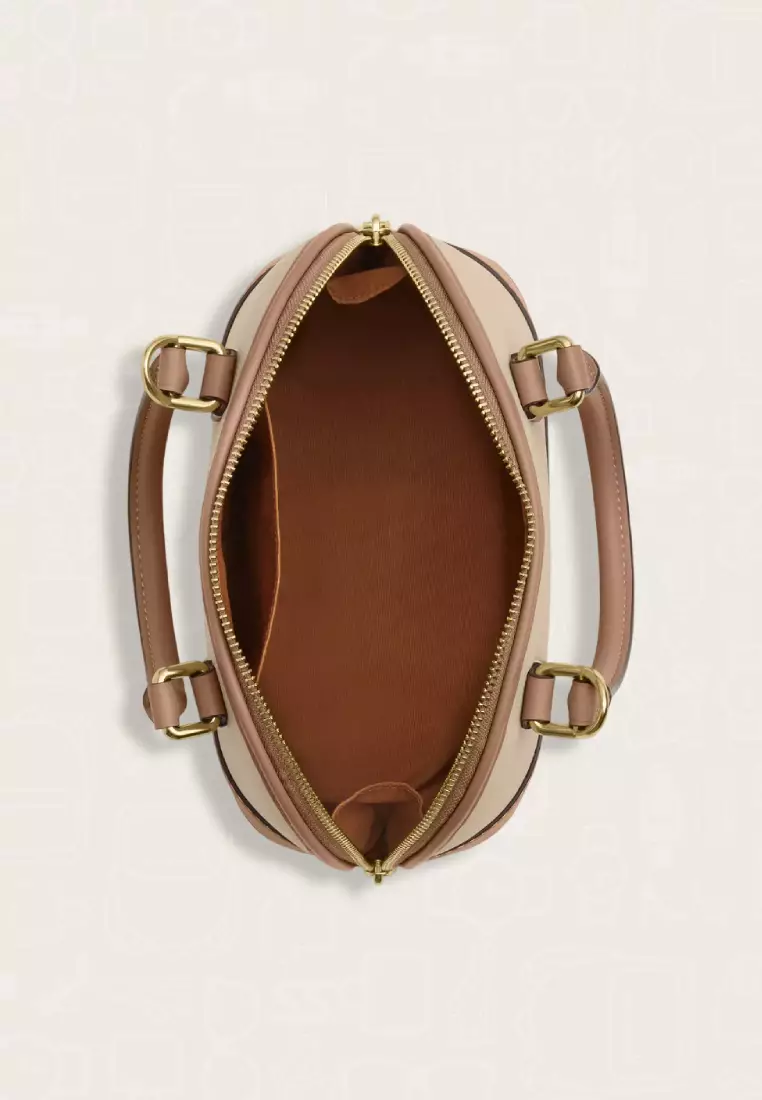 Coach Sabrina Satchel Bag In Colorblock Ivory Taupe