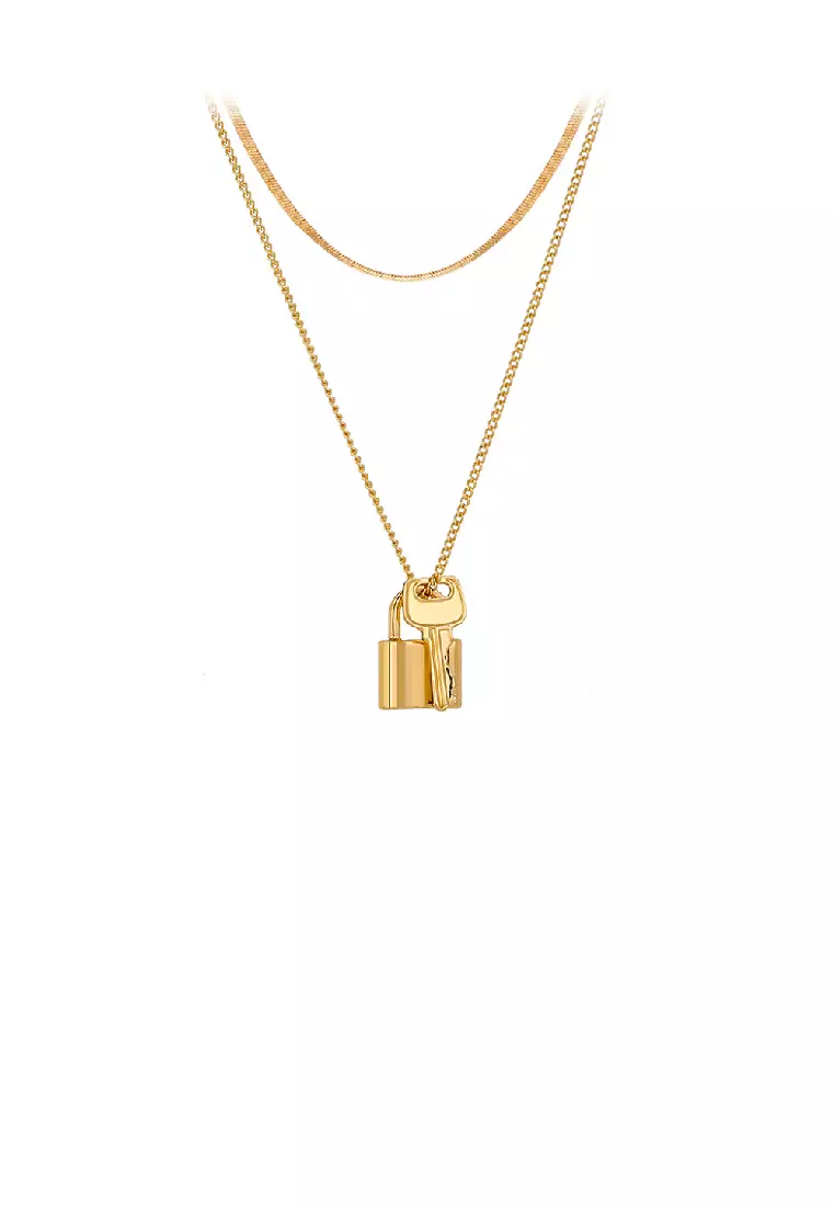 Gold 2025 lock pendant