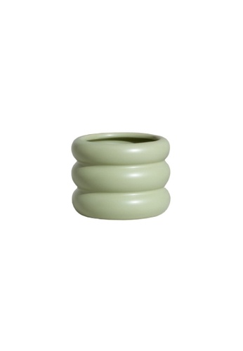 DILAS HOME green Stepped Form Vase (Green) - Small 49EC0HL310502FGS_1