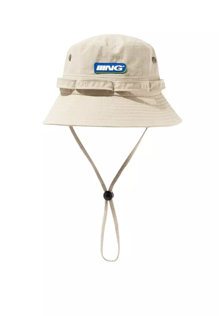 New Era Women Tapered Gingham Beige Bucket Hat