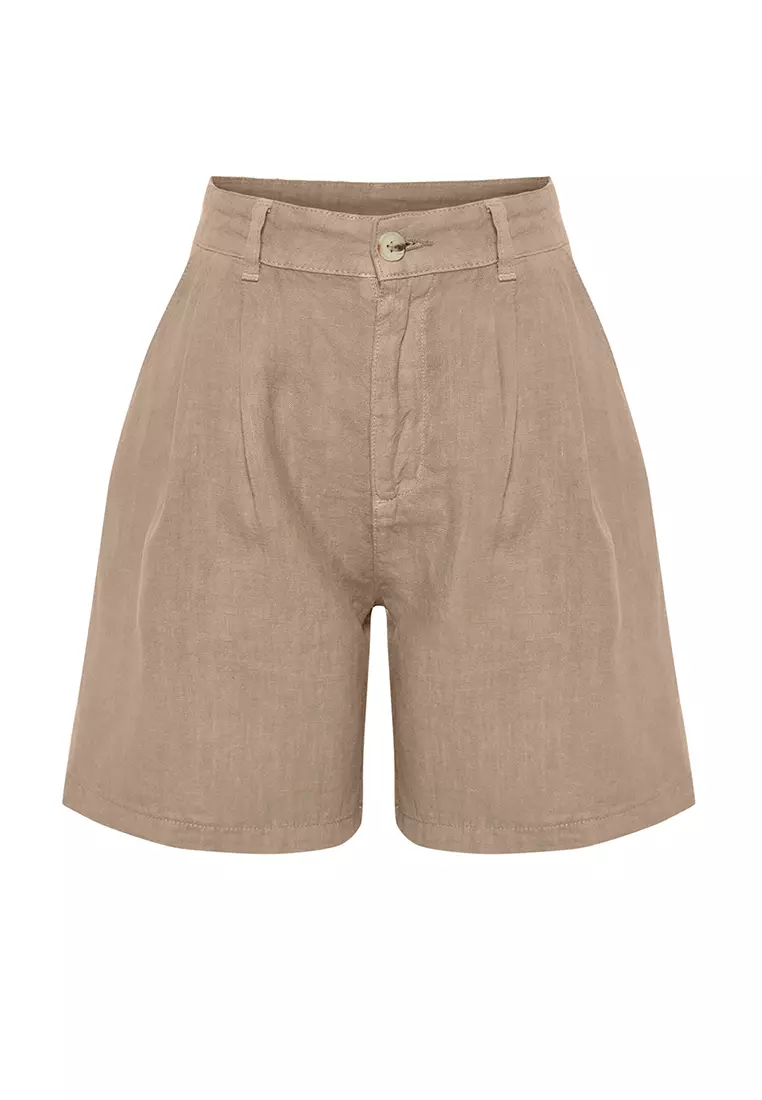 Pleated High Waist Shorts