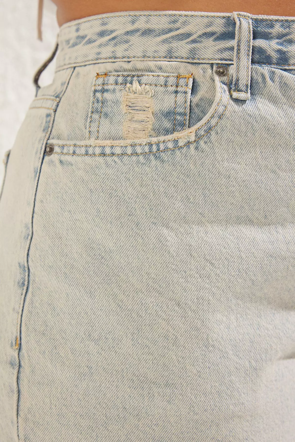 Jual Trendyol Light Blue Wide Leg Cut Plus Size Shorts Bermuda