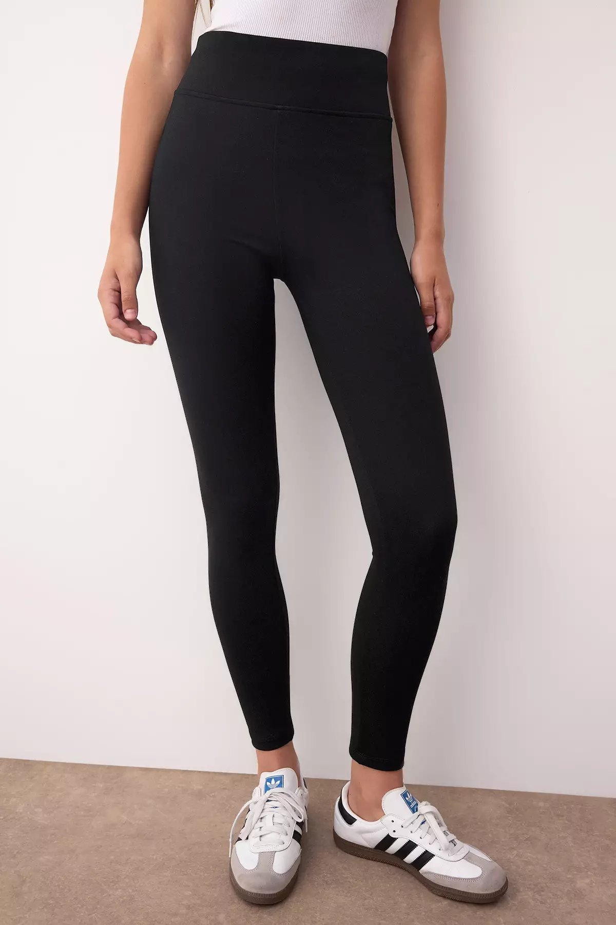 Black-Brown 2-Pack Interlock Body-Smoothing High Waist Knitted Leggings