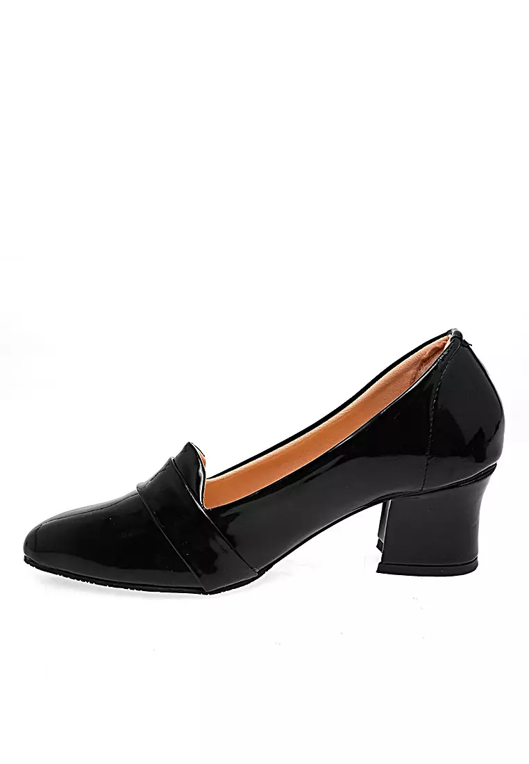 Naura Heels Woman Design Classic Sepatu Hak Wanita Premium Quality - Black