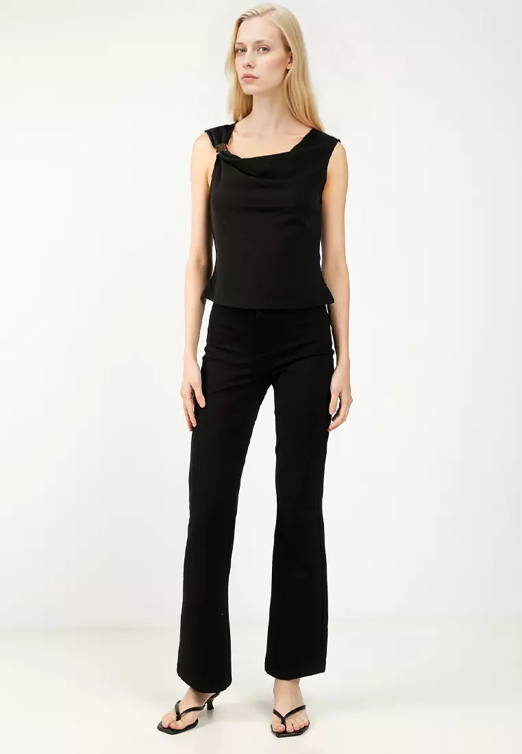 Sleeveless Waterfall Jersey Top