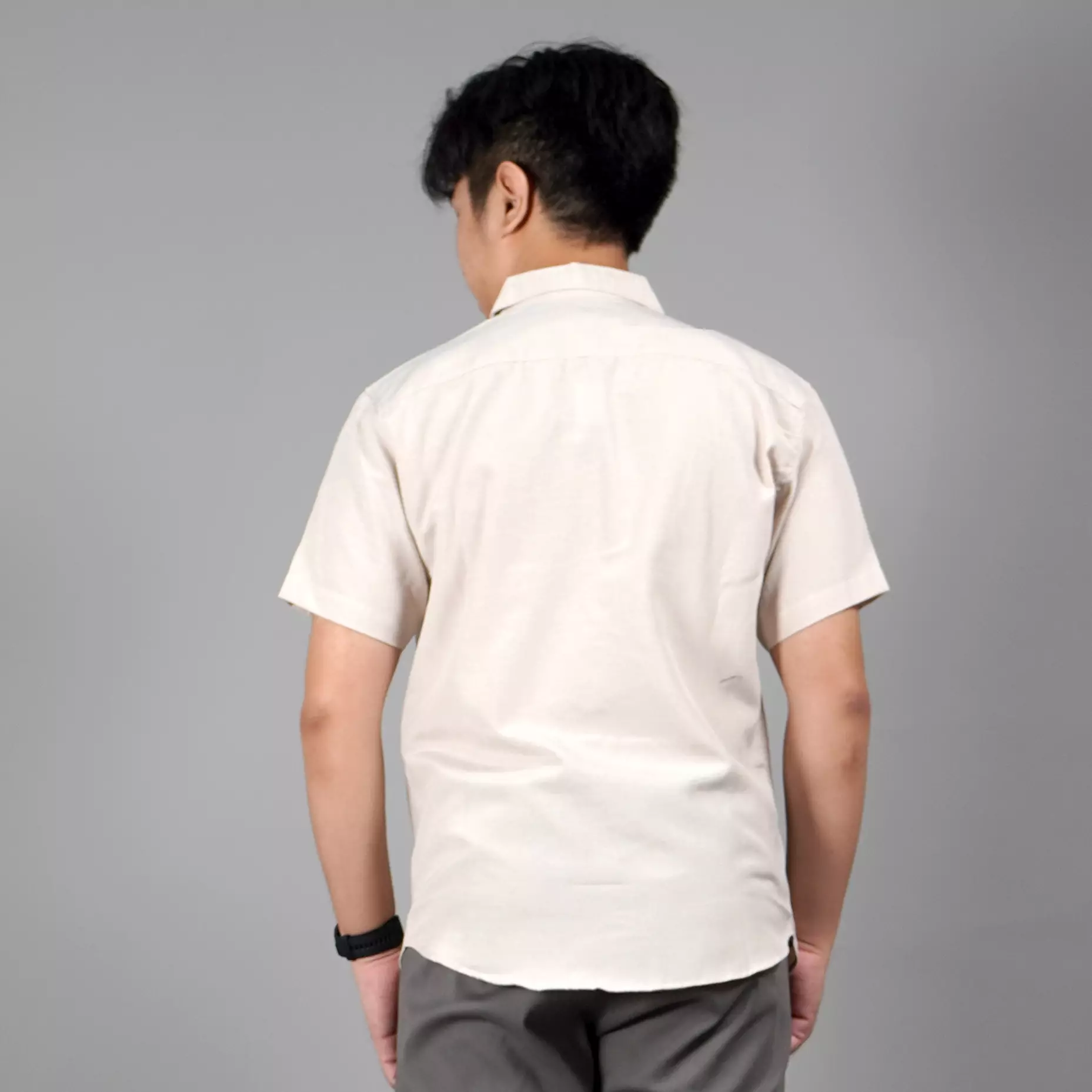 CALEB Work Shirt Casual Shirt Kemeja Pria Lengan Pendek - BEIGE