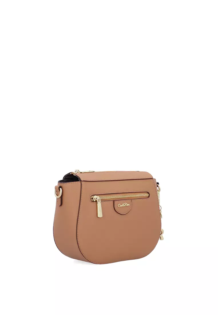Gabbie Zipper Crossbody Bag - Dark Beige
