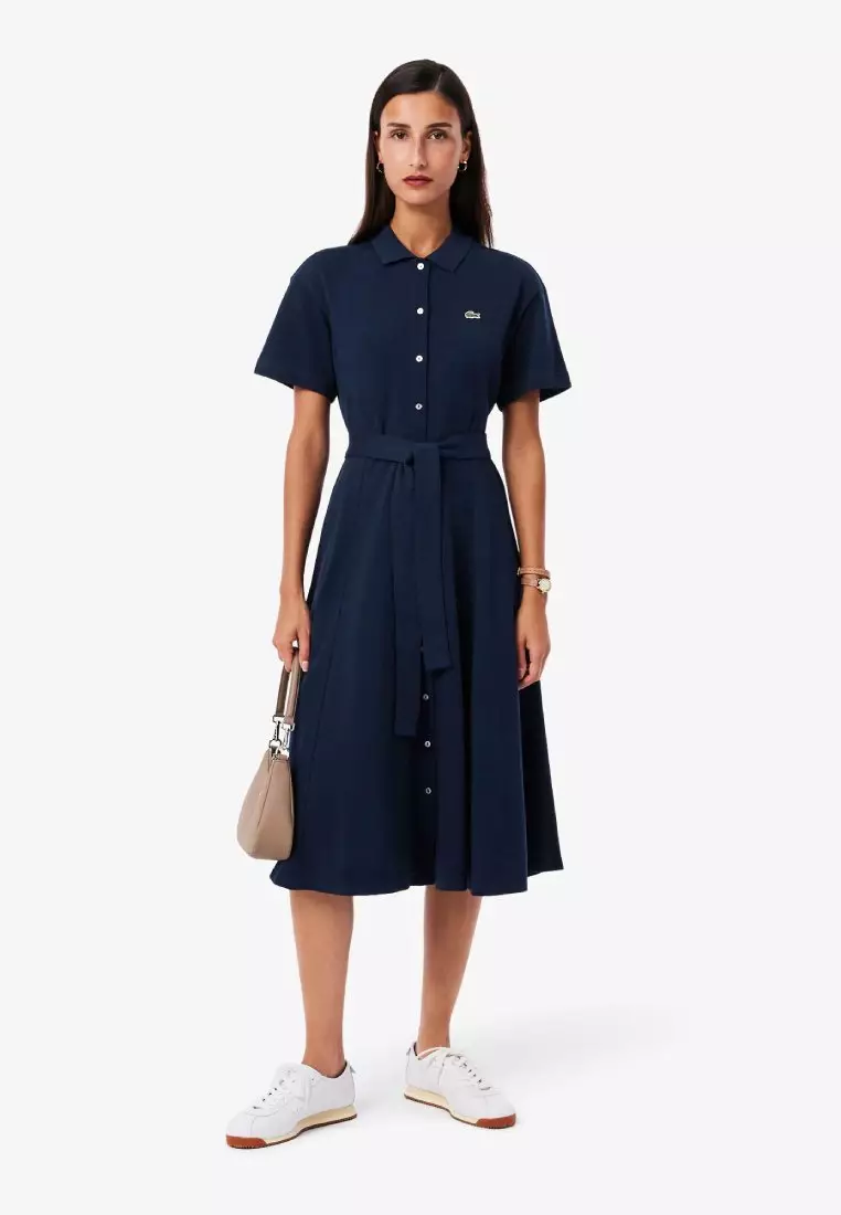 Flared Petit Piqué Polo Dress