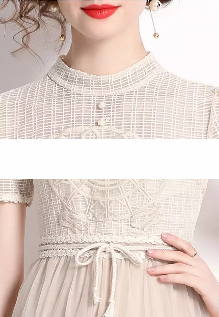 Vintage Slim Lace Dress ZHY9028-701