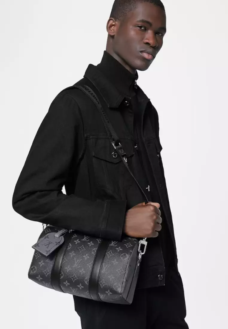 City Keepall Monogram Eclipse Reverse Black Gray