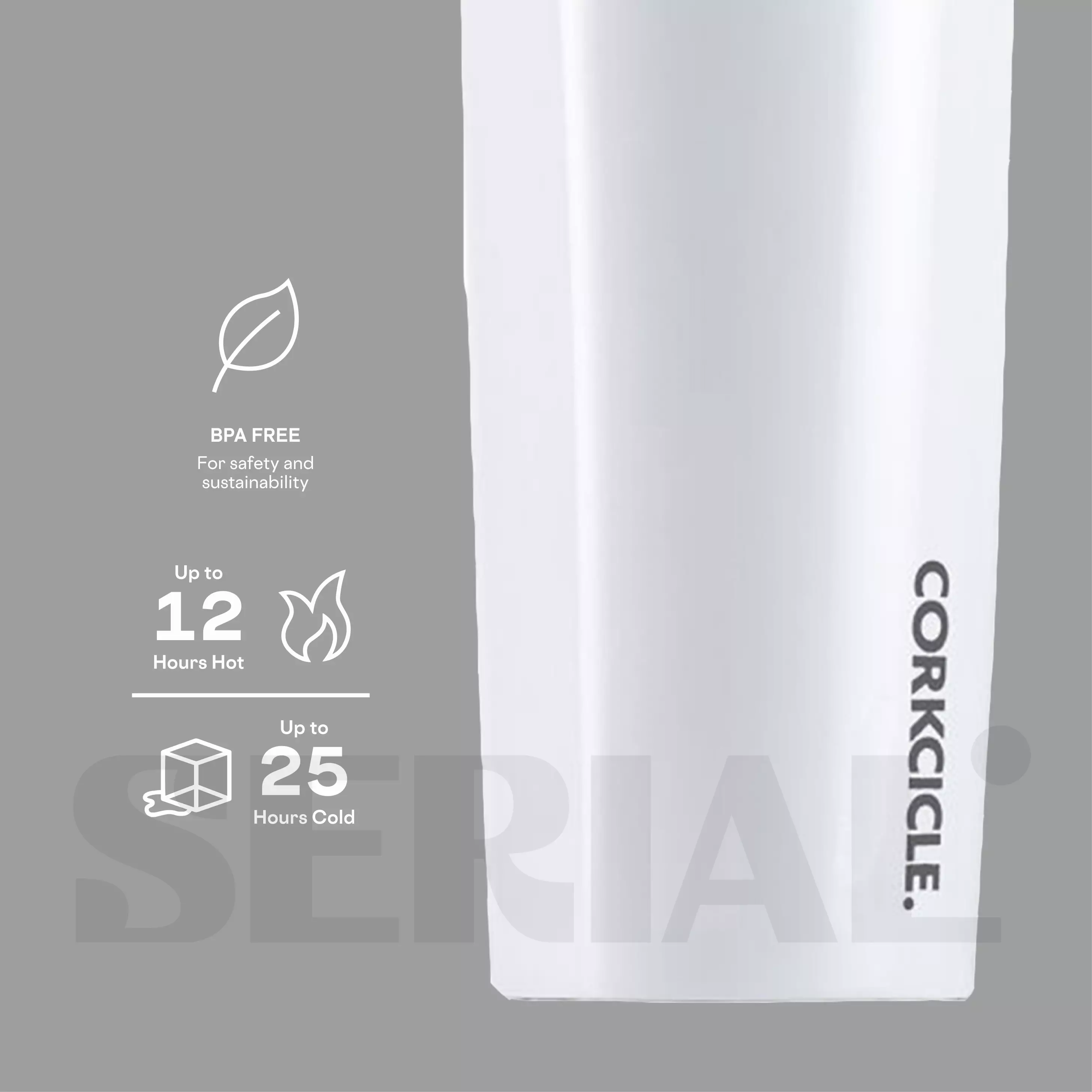 CORKCICLE® Canteen 9oz - Dipped Modernist White
