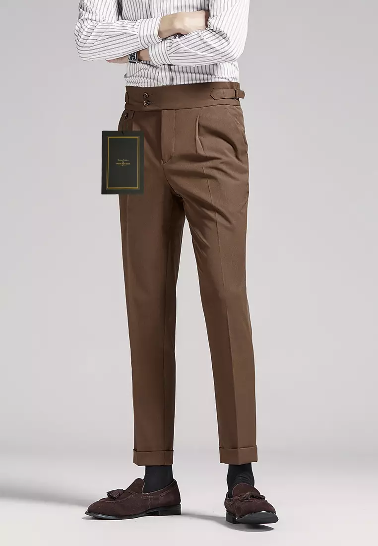 Slim Fit Cropped Suit Pants DF1003