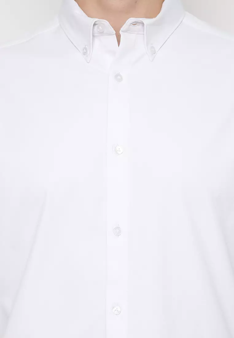 Jobb Elton Kemeja Pria Lengan Pendek Slim Fit Putih