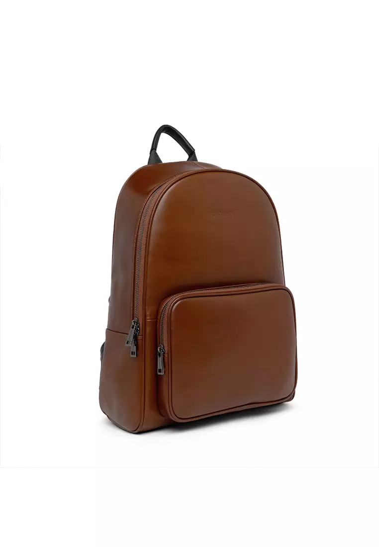 Backpack Tas Ransel Kulit Pria Gino Mariani Alwine Brown