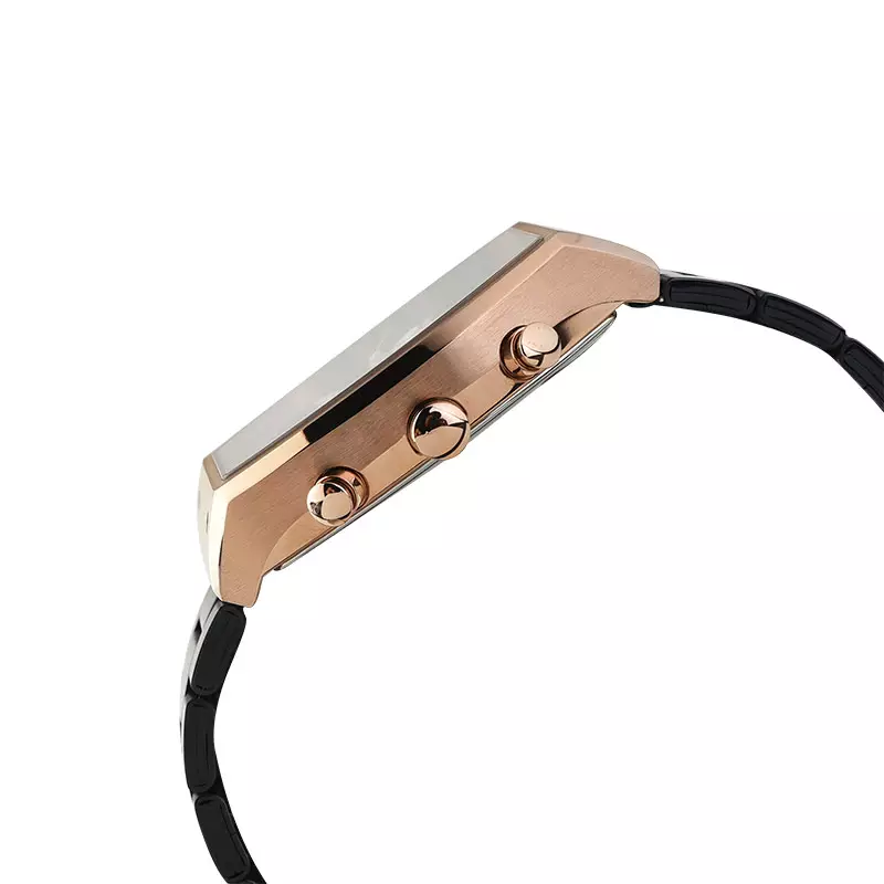 Jam Tangan Pria Alba AM3992X1 Men Chronograph Black Dial Black Stainless Steel Strap