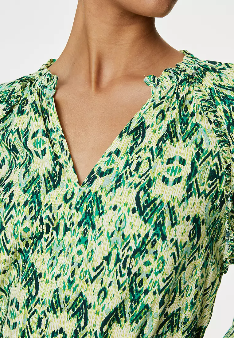 Cotton Rich Printed Mini Waisted Dress