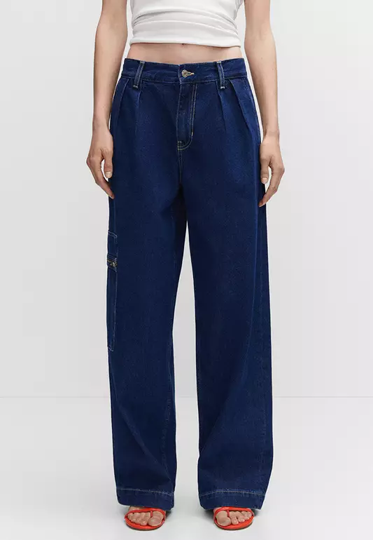 Pocket Wide Leg Jeans