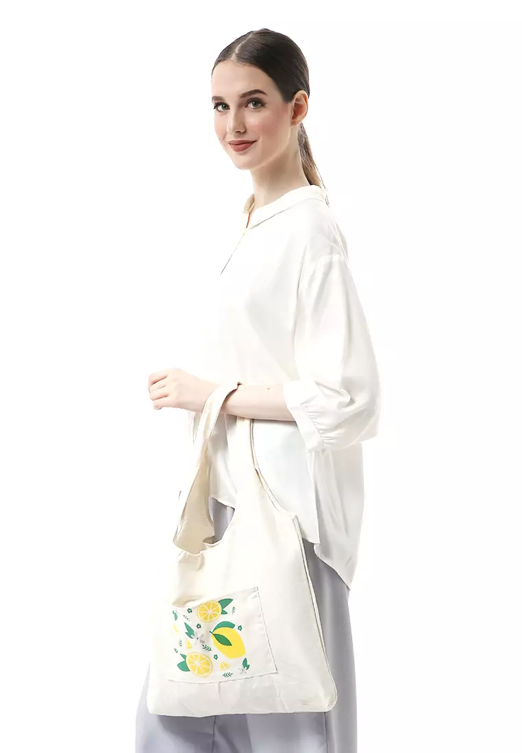 Jesika ToteBag Motif Grafik Made of High Quality Material - Lemon