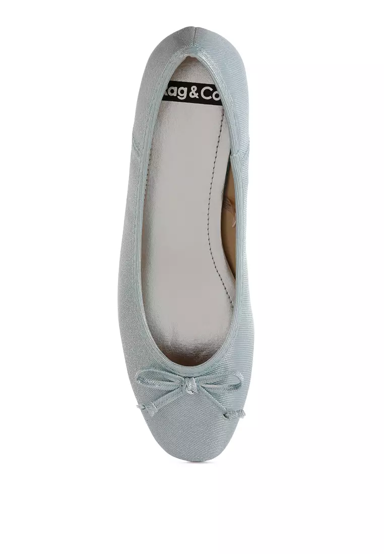 Metallic Ballet Flats in Baby Blue