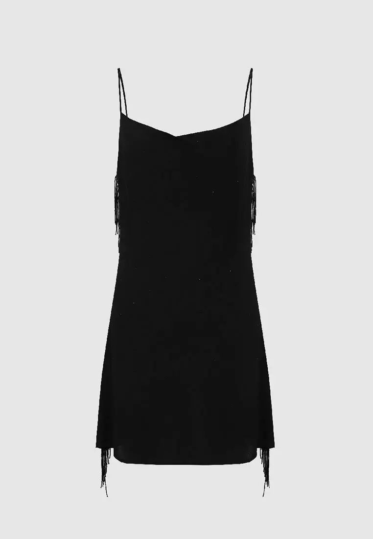 UR秋季新款女装时尚魅力氛围感流苏吊带连衣裙UWG740158