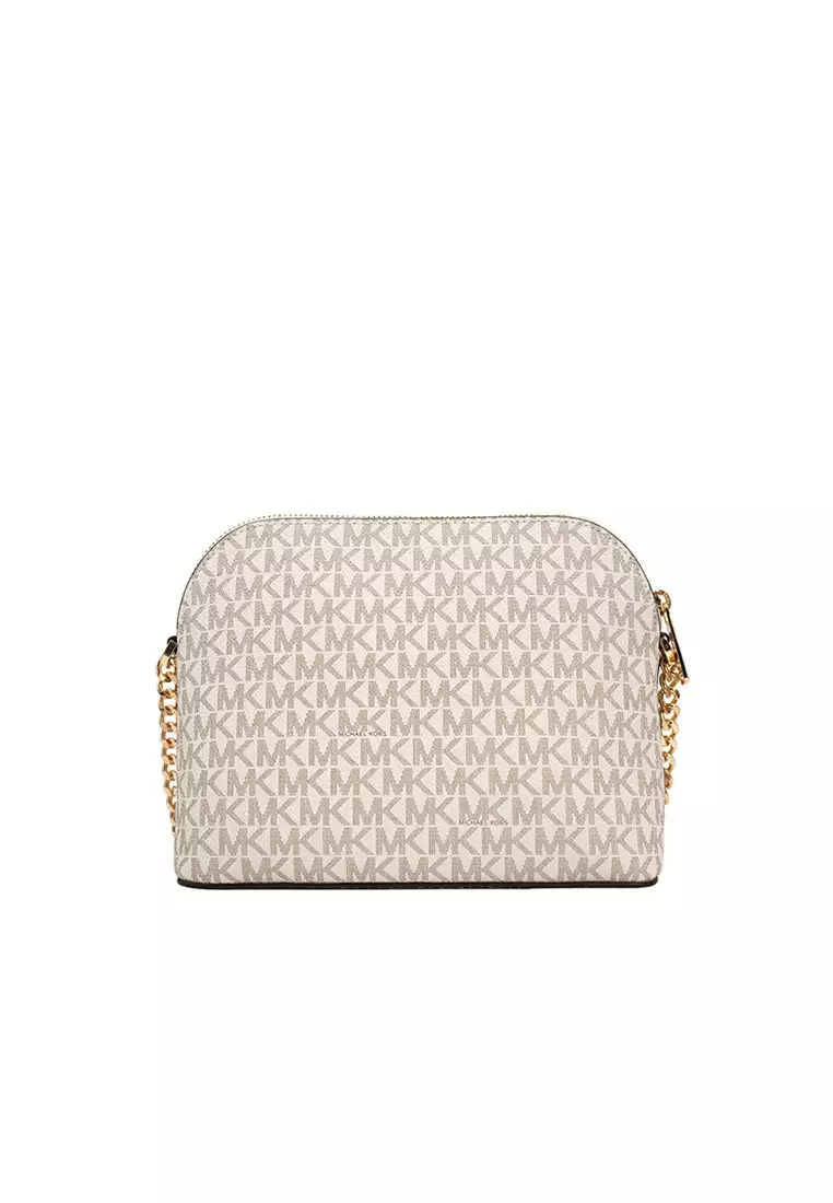 Jet Set Travel Medium Logo Dome Crossbody Bag in Vanilla 35F1GTVC6B