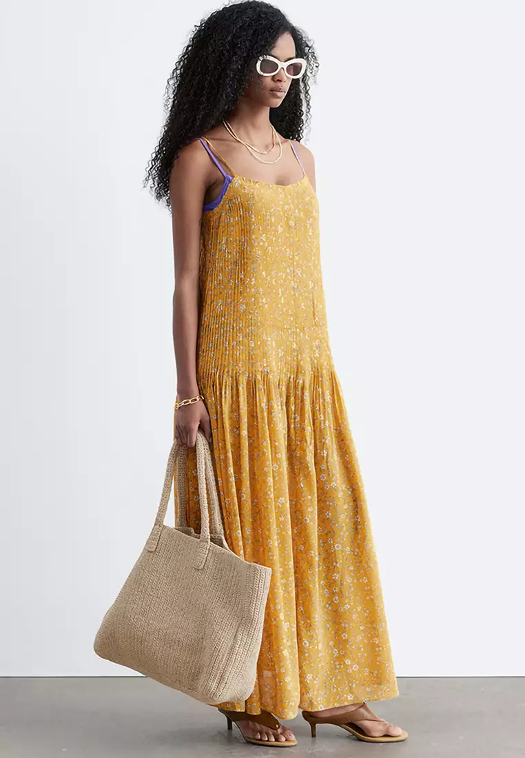 Pleated Bodice Maxi Dress