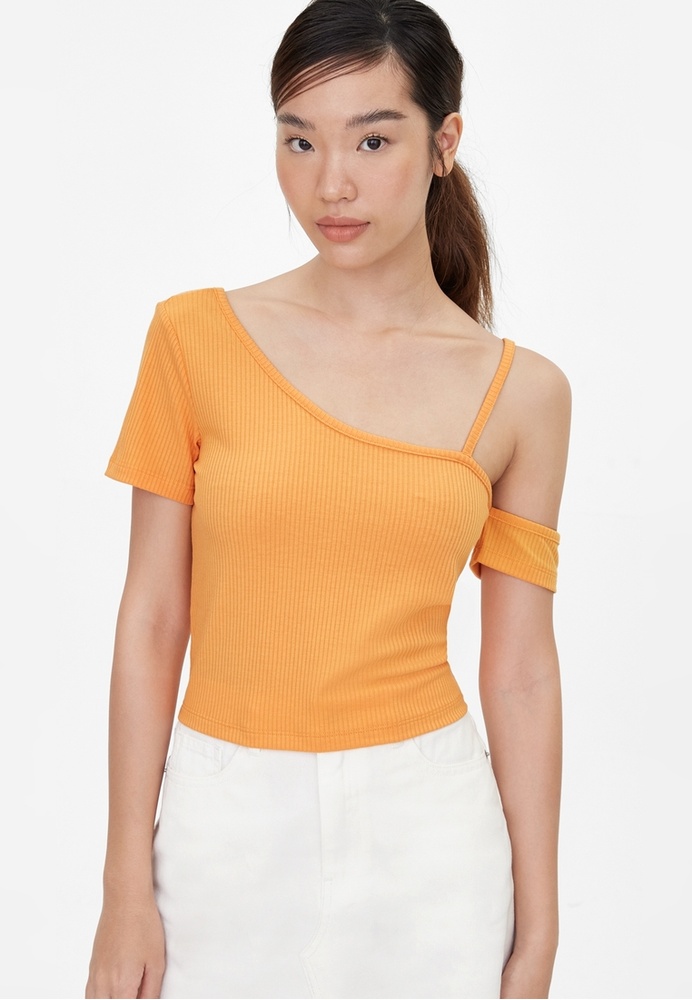 Buy Pomelo One Shoulder Strap Crop Top Orange 2021 Online ZALORA