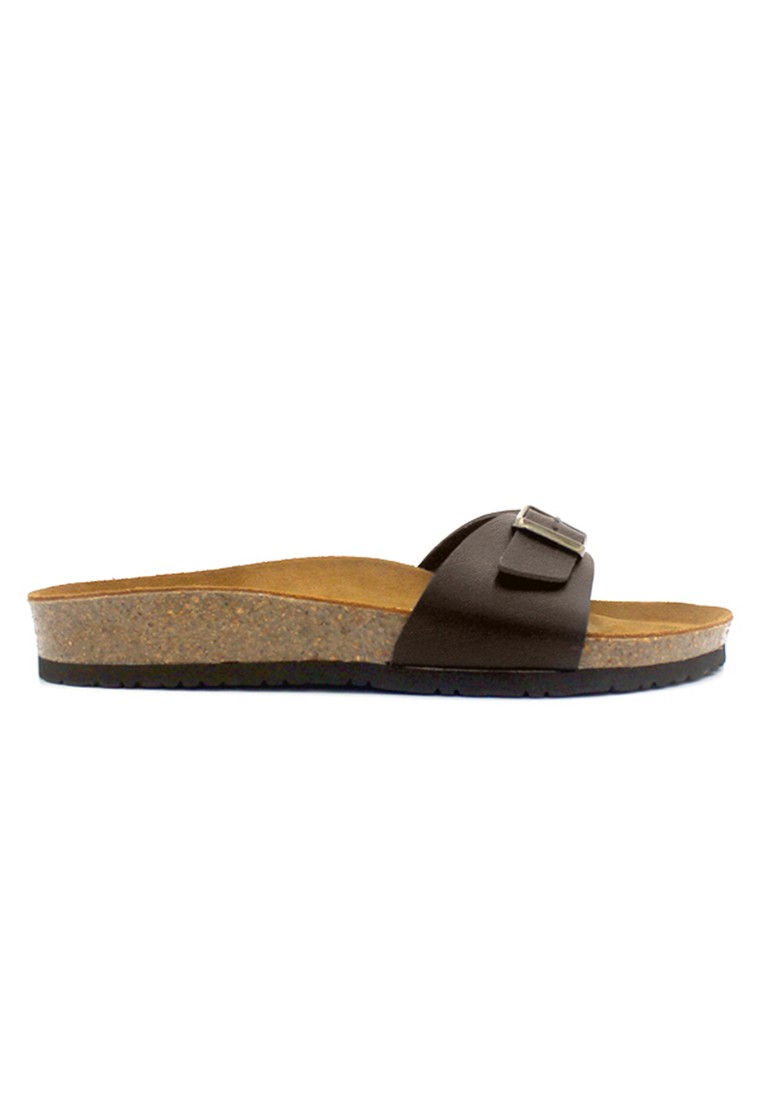 Lyon - Dark Brown Leather Sandals & Flip Flops