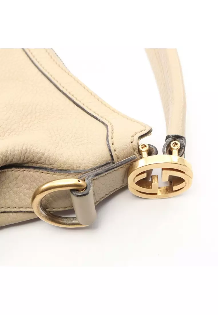 Pre-Loved Gucci Miss GG 2WAY one shoulder bag leather beige