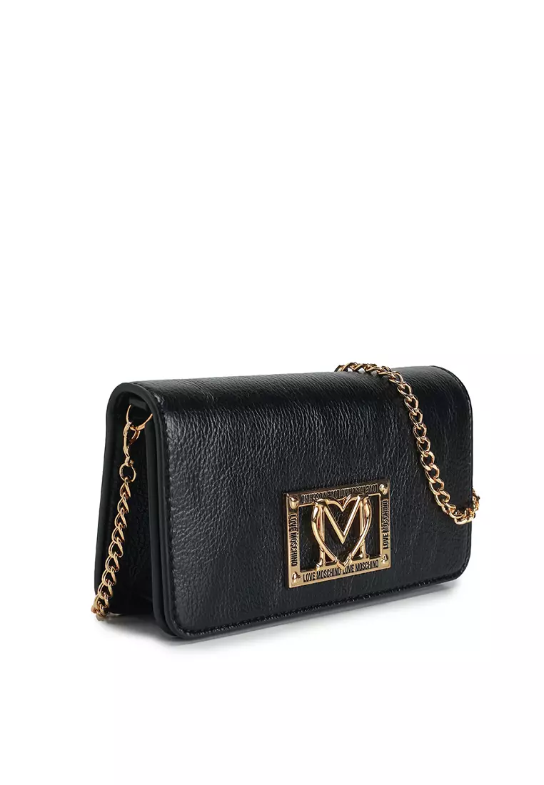 金色鎖頭商標飾牌斜孭銀包 (nt)